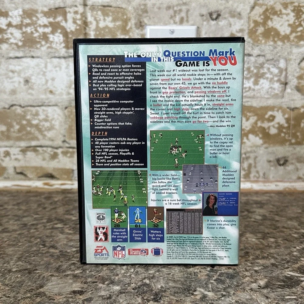 Used EA Sports Sega Genesis Madden 95 w/case team profiles And Inserts.